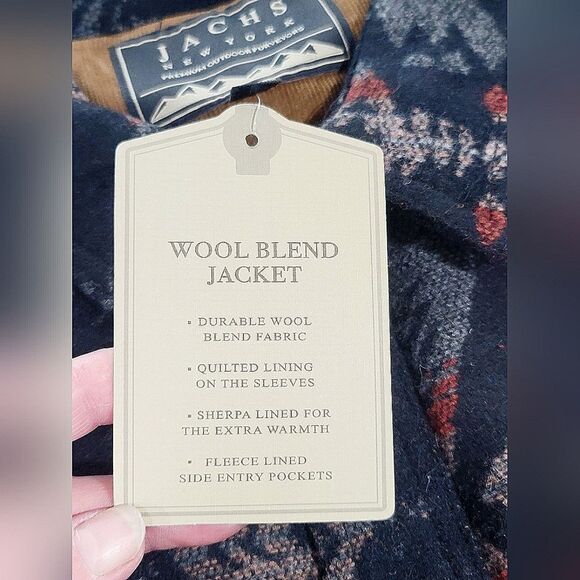 JACHS Men's XL Aztec Patterned Wool Blend Heavyweight Shacket Sherpa Lined Multi - Picture 14 of 15